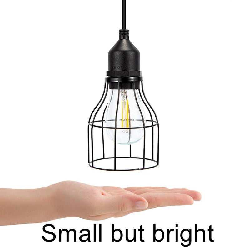 Ousam Led أضواء شمسية LED أوصام خارجية من الغسق حتى الفجر مع كابل تمديد بطول 9.8 قدم مصباح معلق يعمل بالطاقة الشمسية مقاوم للماء للاستخدام الداخلي، حظيرة الدجاج، الشرفة، الجازبو (أبيض دافئ) - Image 5
